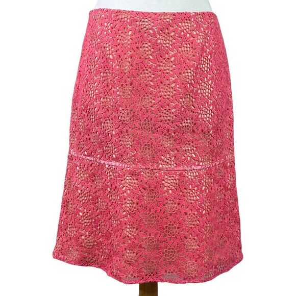 Tibi Skirt Size 6 Pink Lace Overlay - Picture 4 of 5